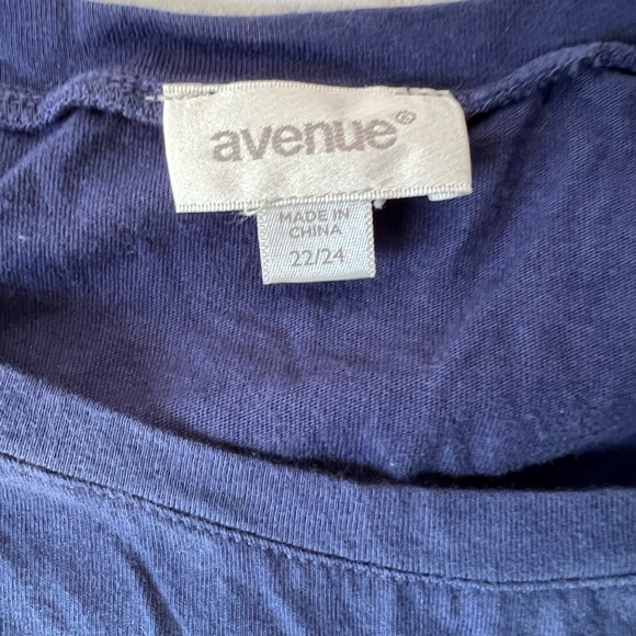 Avenue Women’s Blue Green Ombre Cotton Short Sleeve Tee - Picture 4 of 5